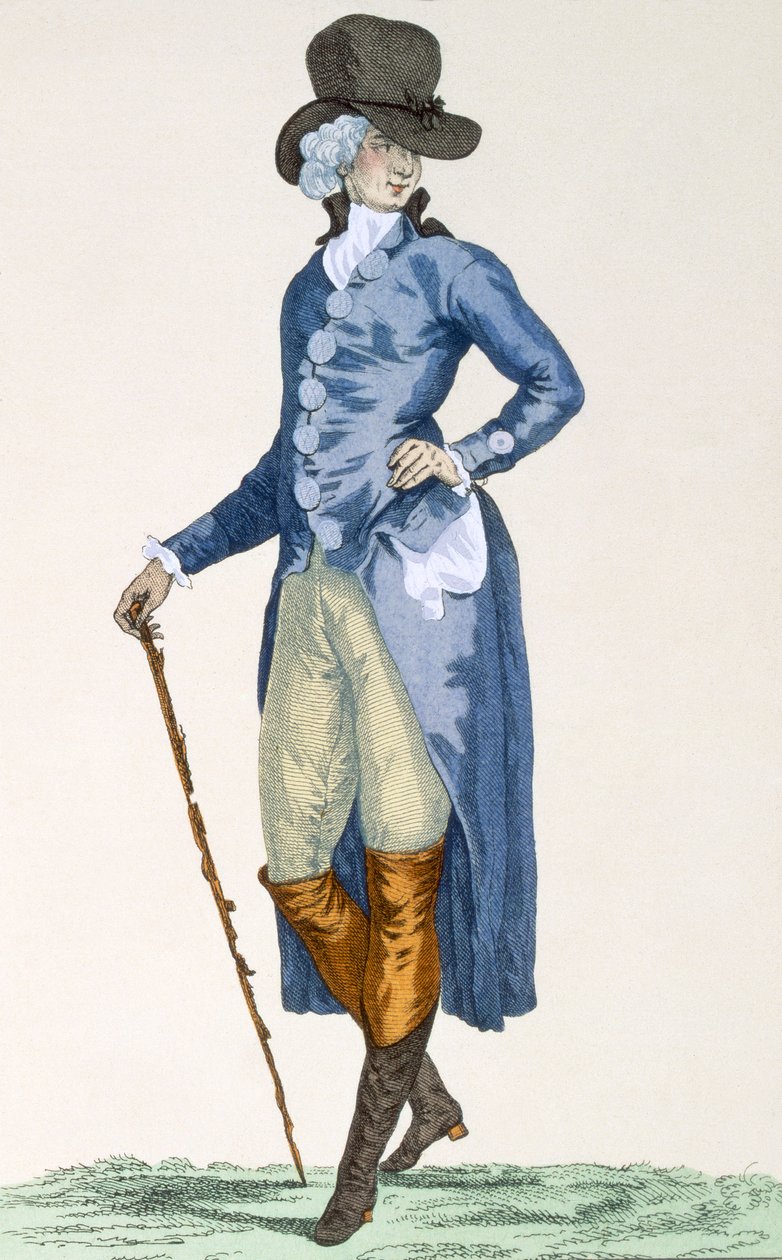 Meister des Königshauses in einem aufwendigen blauen Mantel, graviert von Le Beau, Platte Nr. 256 aus 