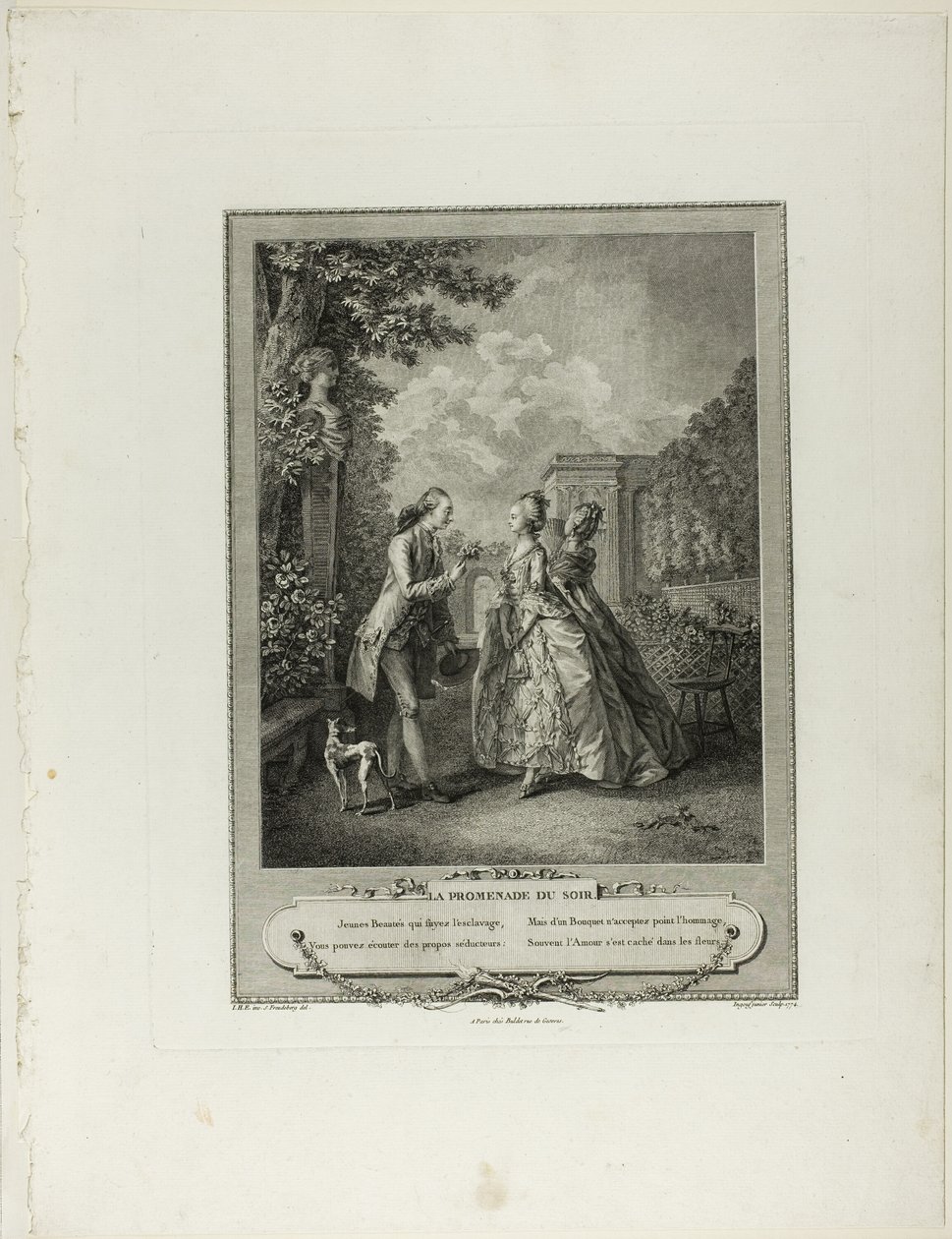 Abendspaziergang, aus Monument du Costume Physique et Moral de la fin du Dix-huitième siècle von Francois Robert Ingouf