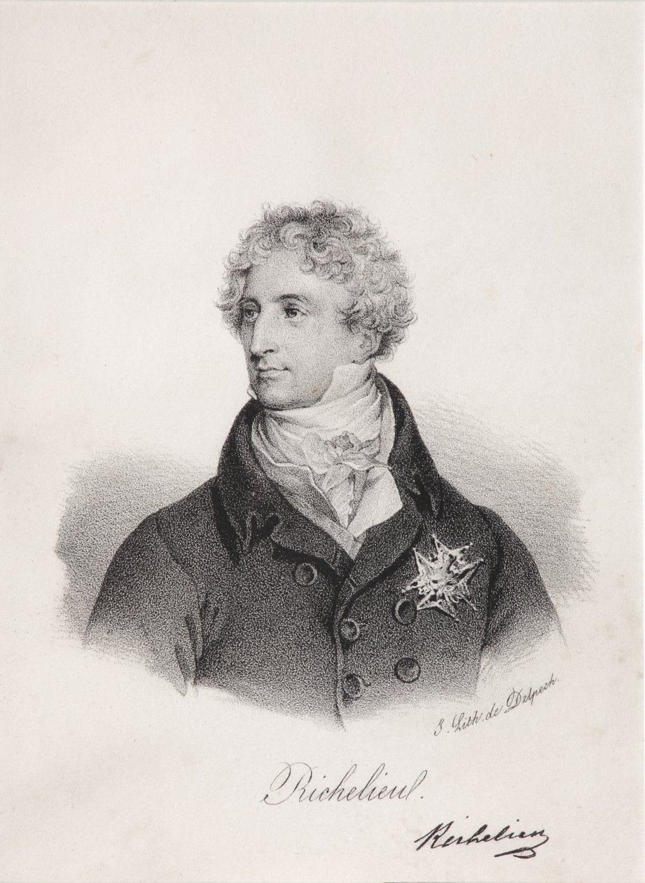 Porträt von Armand Emmanuel du Plessis, Herzog von Richelieu, 1820er Jahre von Francois Seraphin Delpech