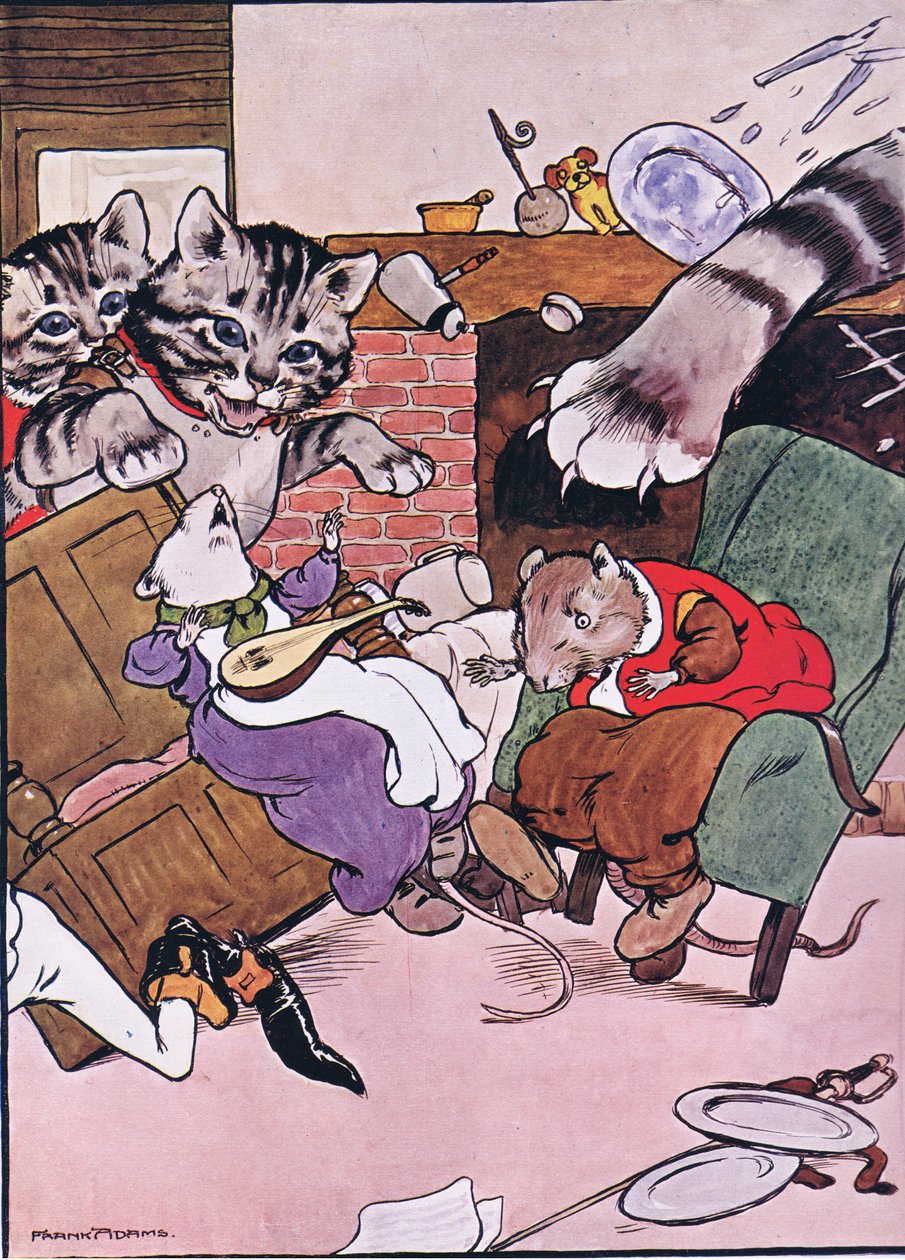 Die Katze und ihre Kätzchen kamen herein, Illustration aus 