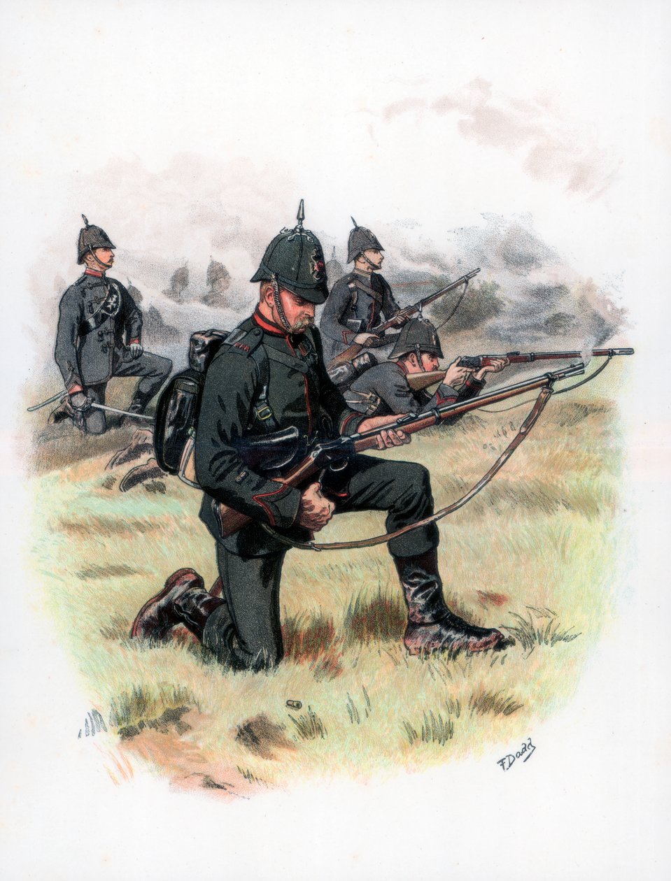 Marschbefehl, Das Königlich Königliche Gewehrkorps ehemals 60. Gewehre, 1889 von Frank Dadd