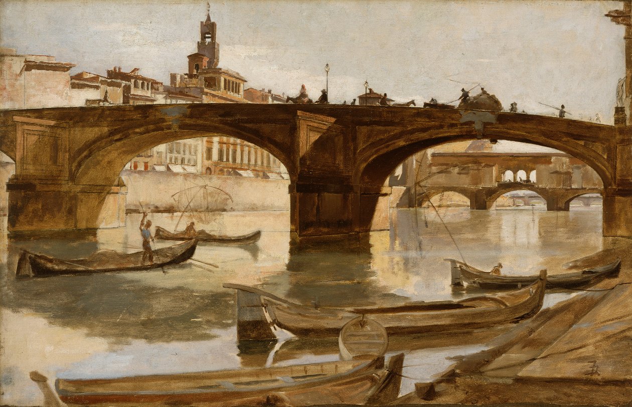 Die Brücken: Florenz, um 1880 von Frank Duveneck