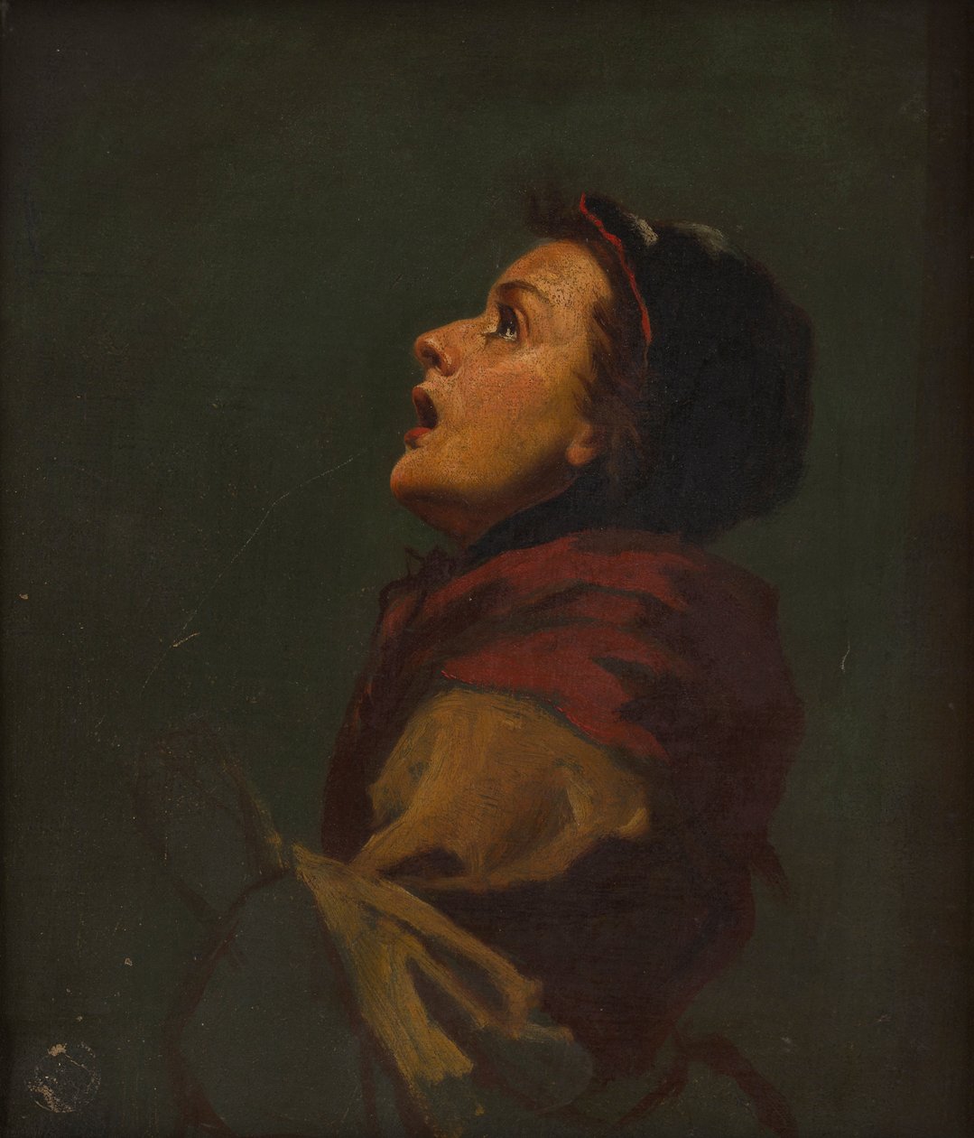 Studie einer Frau, die zum Himmel schaut von Frank Holl