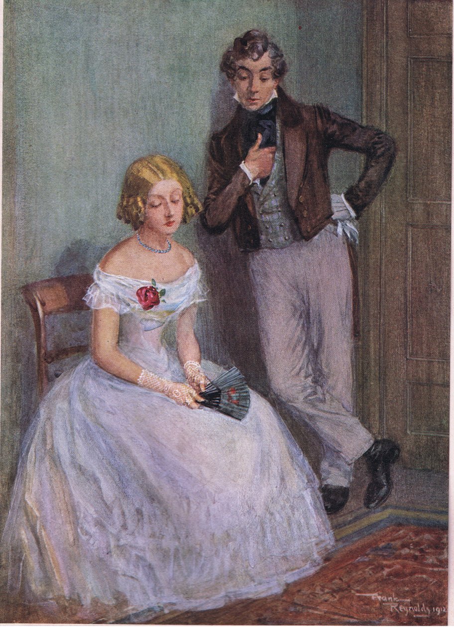 "Ich weiß wirklich nicht, was Sie meinen, Mr. Swiveller," sagte Miss Sophy mit niedergeschlagenen Augen, ca. 1920 von Frank Reynolds