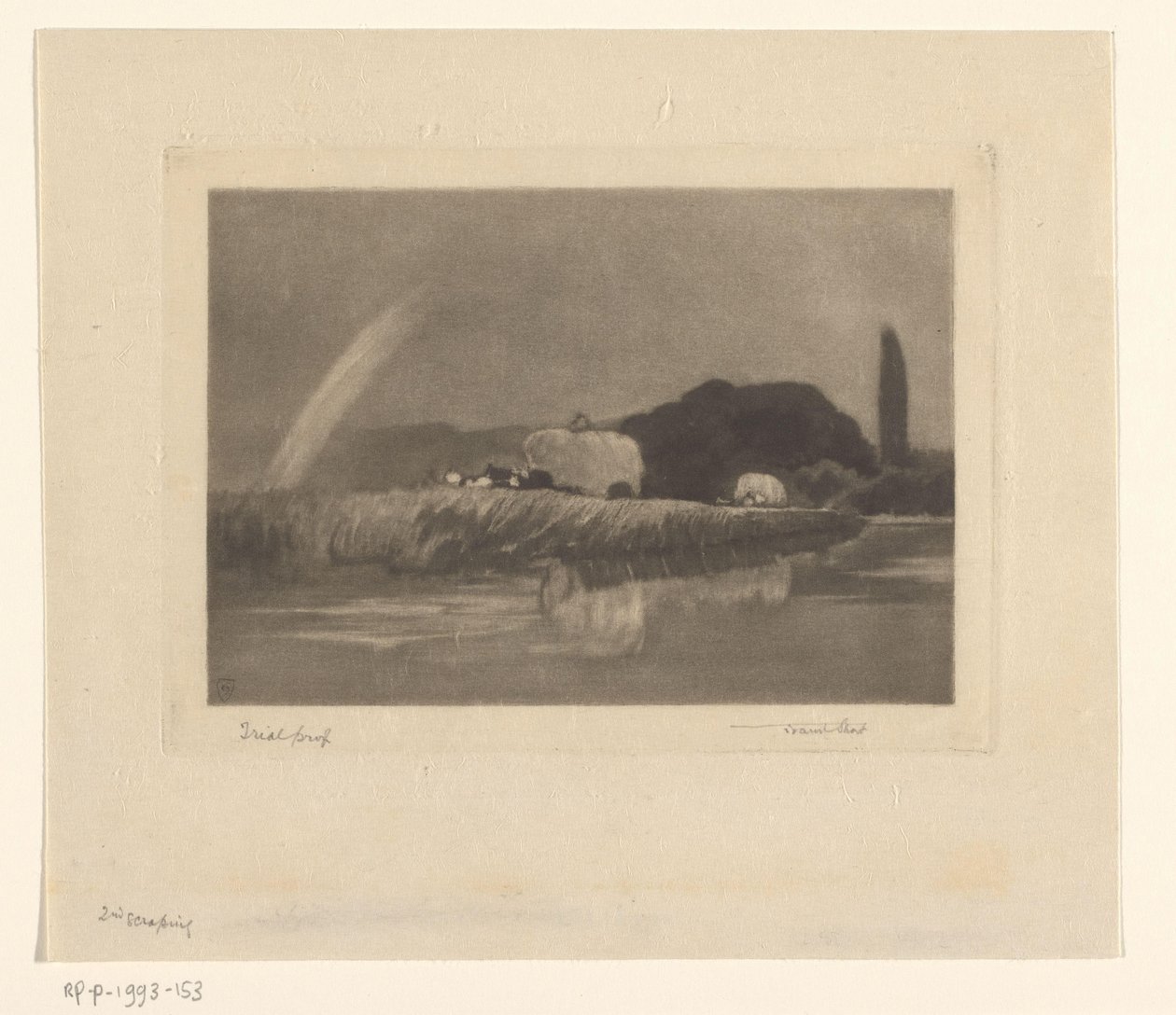 Heuwagen am Ufer der Themse von Frank Short (signed by artist)