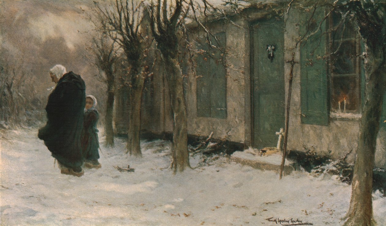 Die grünen Fensterläden: Viaticum, Belgien, 1918 von Frank Spenlove Spenlove