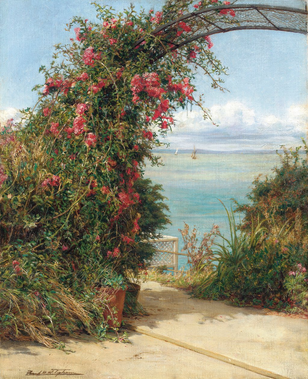 Ein Garten am Meer von Frank William Warwick Topham