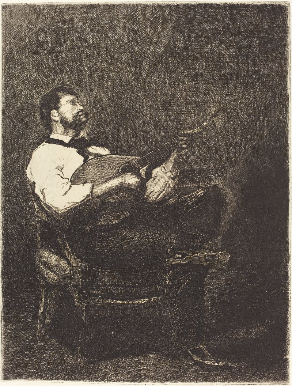 Gitarrenspieler (Joueur de Guitare), 1861 von François Bonvin