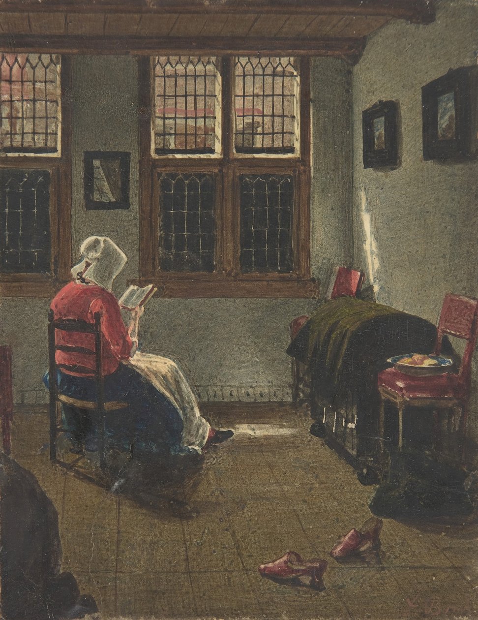 Eine Frau liest, nach Pieter Janssens Elinga, 1846-47 von François Bonvin