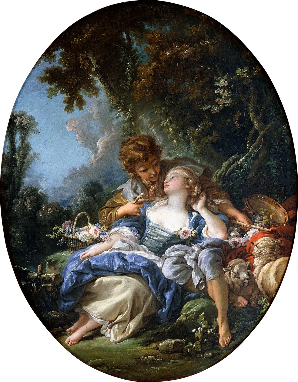 Ein Schäfer und eine Schäferin in einem Waldlandschaft, 1761 von François Boucher
