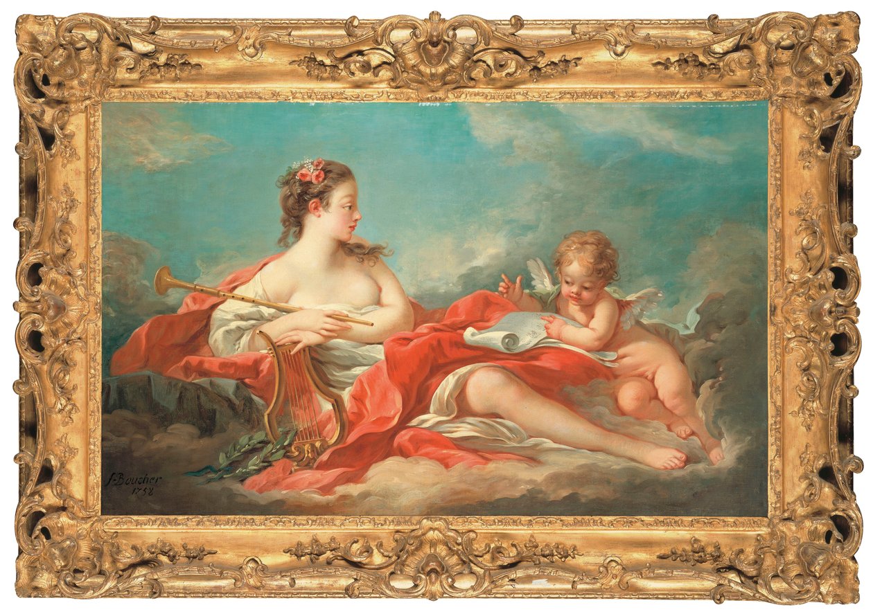 Erato, die Muse der Liebesdichtung von François Boucher