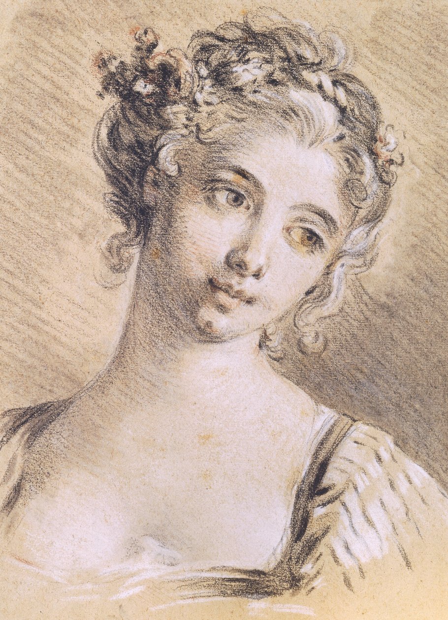 Kopf eines jungen Mädchens von François Boucher