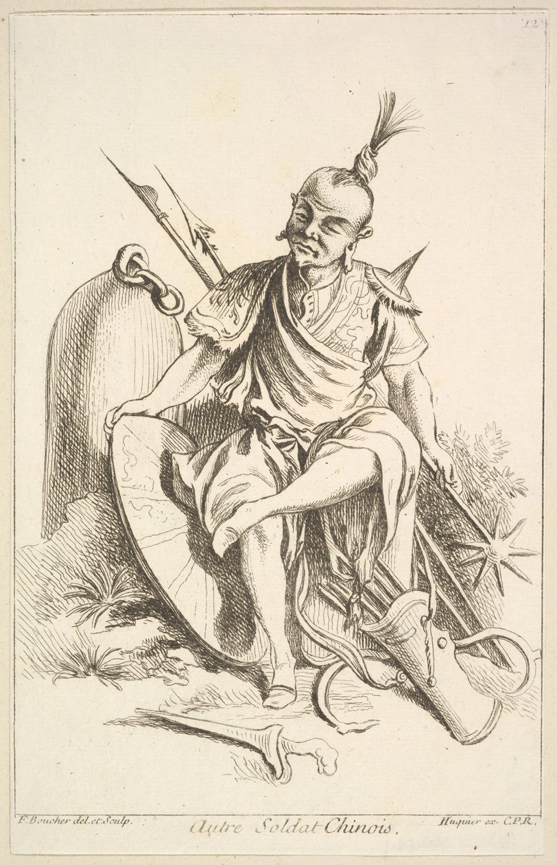 Anderer chinesischer Soldat, 1738-45 von François Boucher