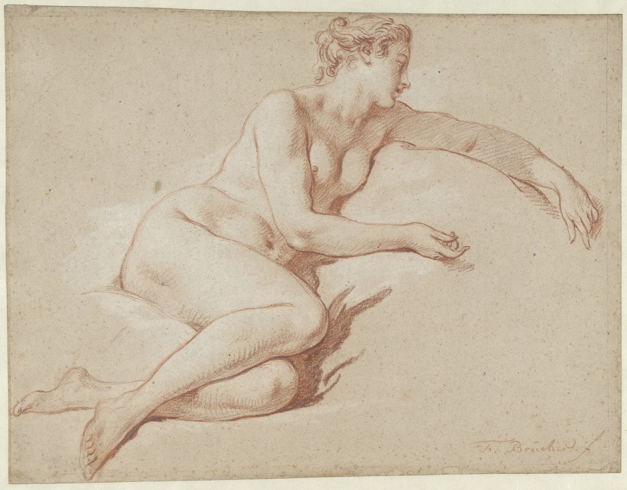Liegender weiblicher Akt, nach rechts von François Boucher