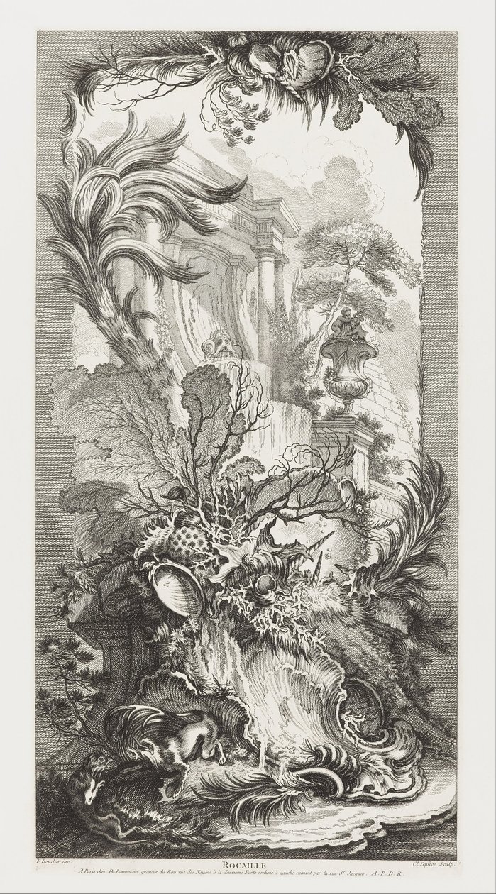 Rocaille [Rokoko-Design] in Nouveaux Morceaux pour des paravents [Neue Konzepte für Paravents] von François Boucher