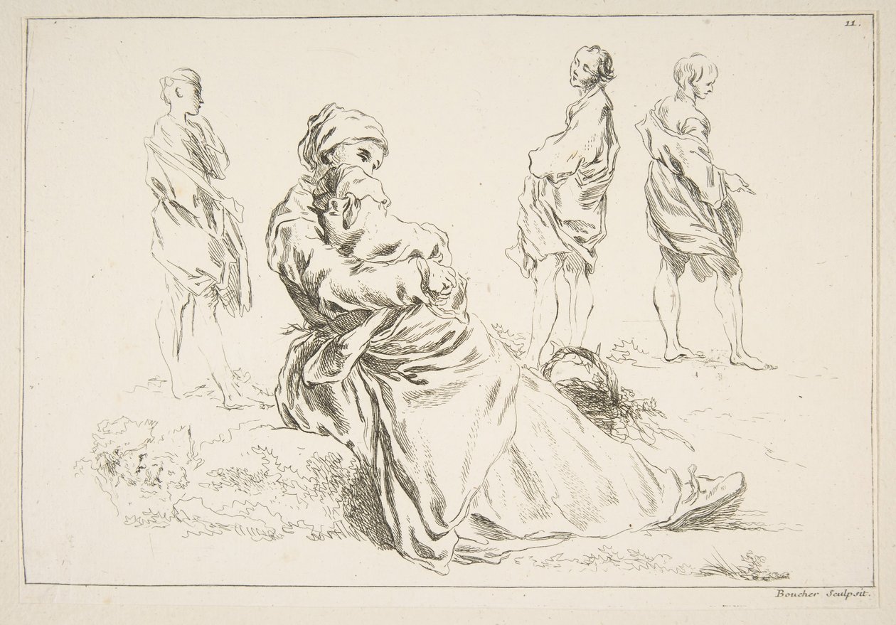 Blatt mit Skizzen, 1753 von François Boucher
