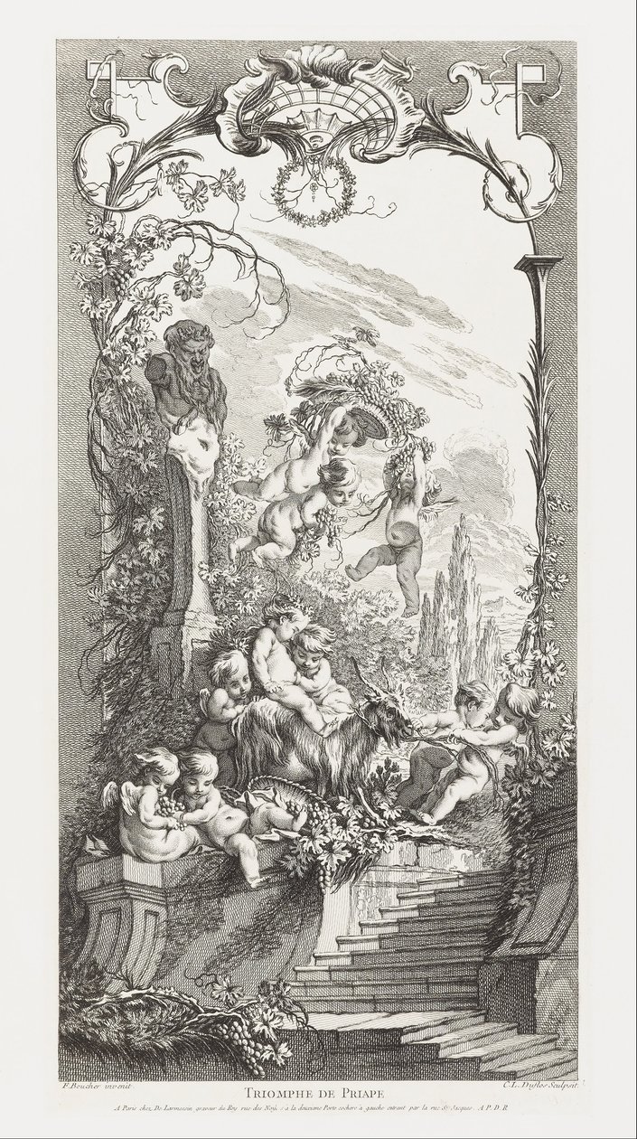 Triomphe de Priape in Nouveaux Morceaux pour des Paravents von François Boucher