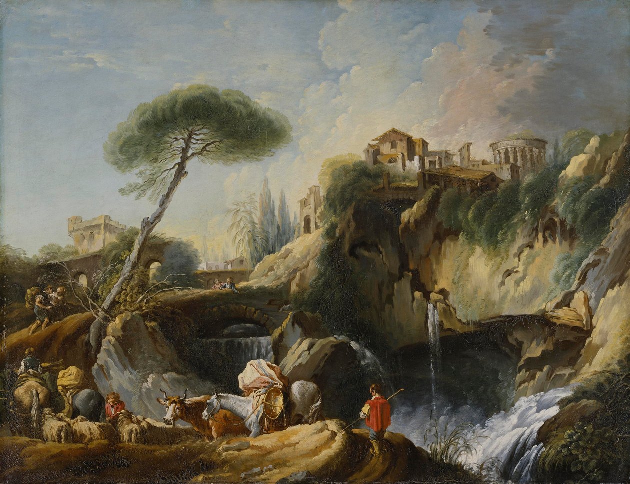 Blick auf Tivoli mit dem Tempel der Vesta, ca. 1749 von François Boucher