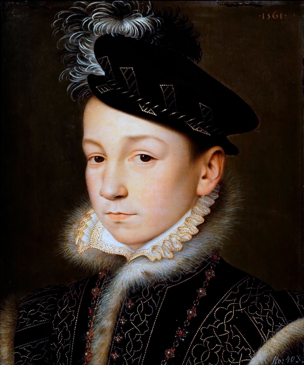 König Karl IX. von Frankreich (1550-1574), Brustbild von François Clouet