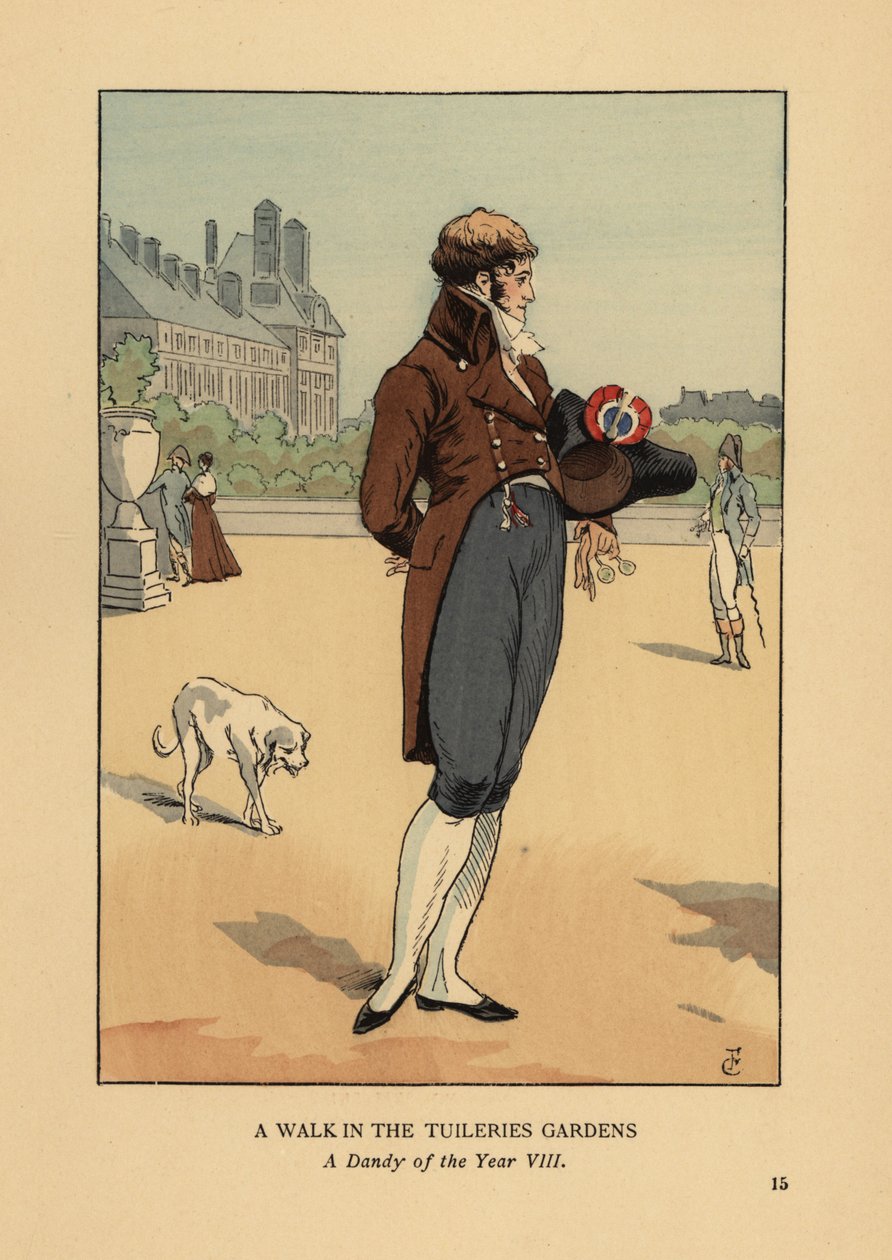 Ein Spaziergang in den Tuileriengärten. Ein Dandy des Jahres VIII von François Courboin