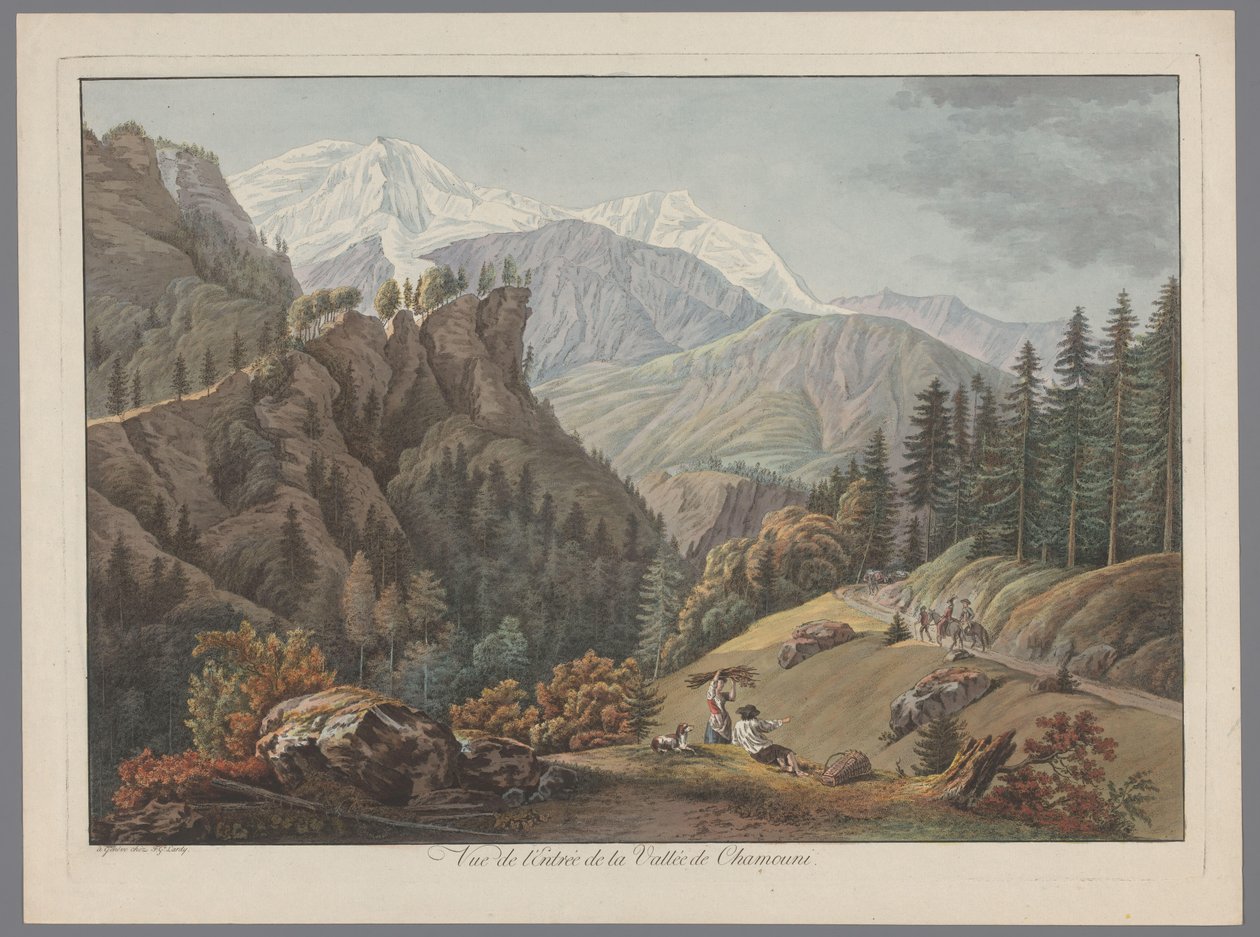 Ansicht des Tals bei Chamonix von François Guillaume Lardy (possibly)