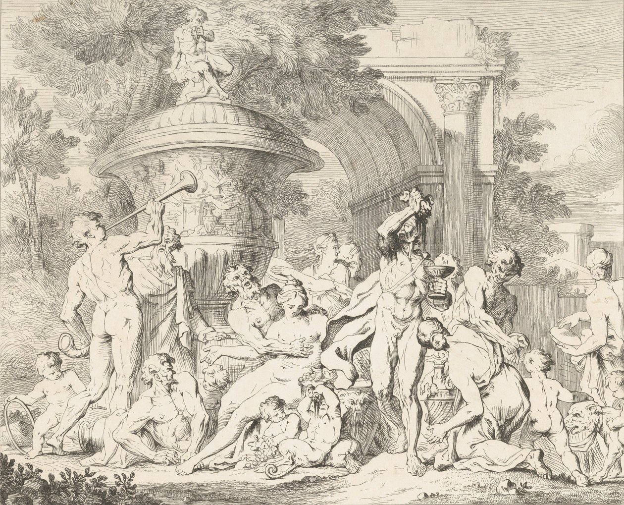 Bacchanal, ca. 1710-40 von François Roëttiers