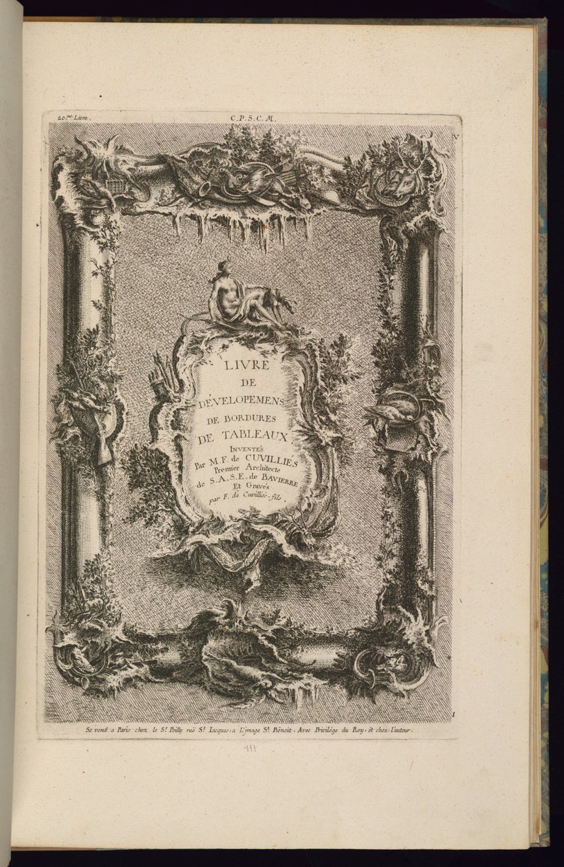 Entwurf für einen Rahmen und eine Kartusche von François de Cuvilliés the Elder