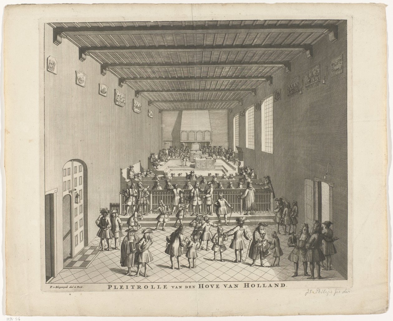 Hof von Holland in Sitzung, ca. 1700 von François van Bleyswijck