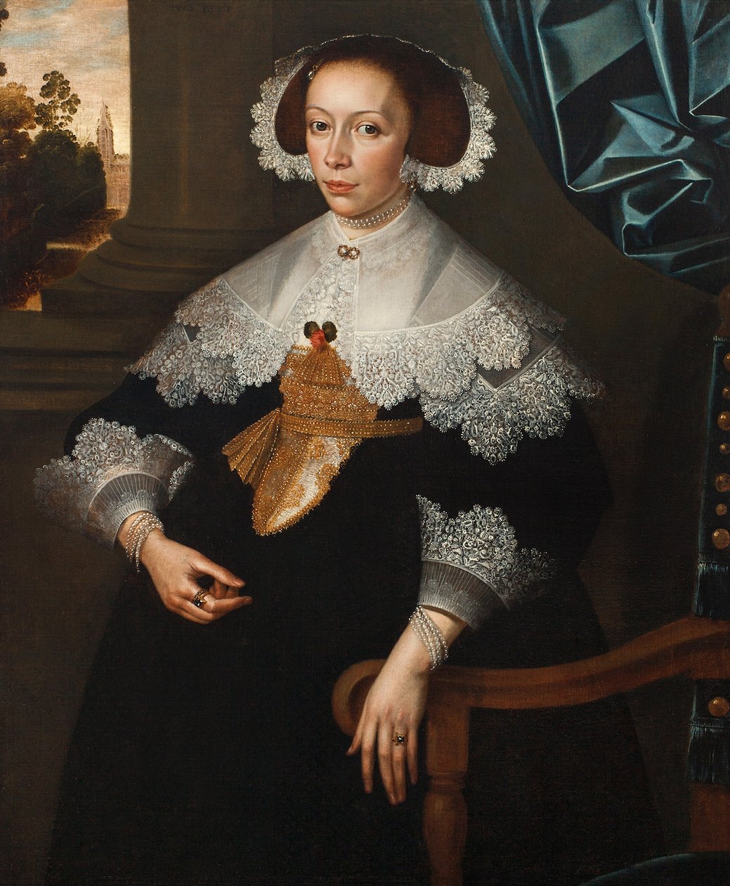Porträt von Florence-Marguerite de Renesse-Warfusée, Gräfin von Grimbergen, 1641 von Frans Denys