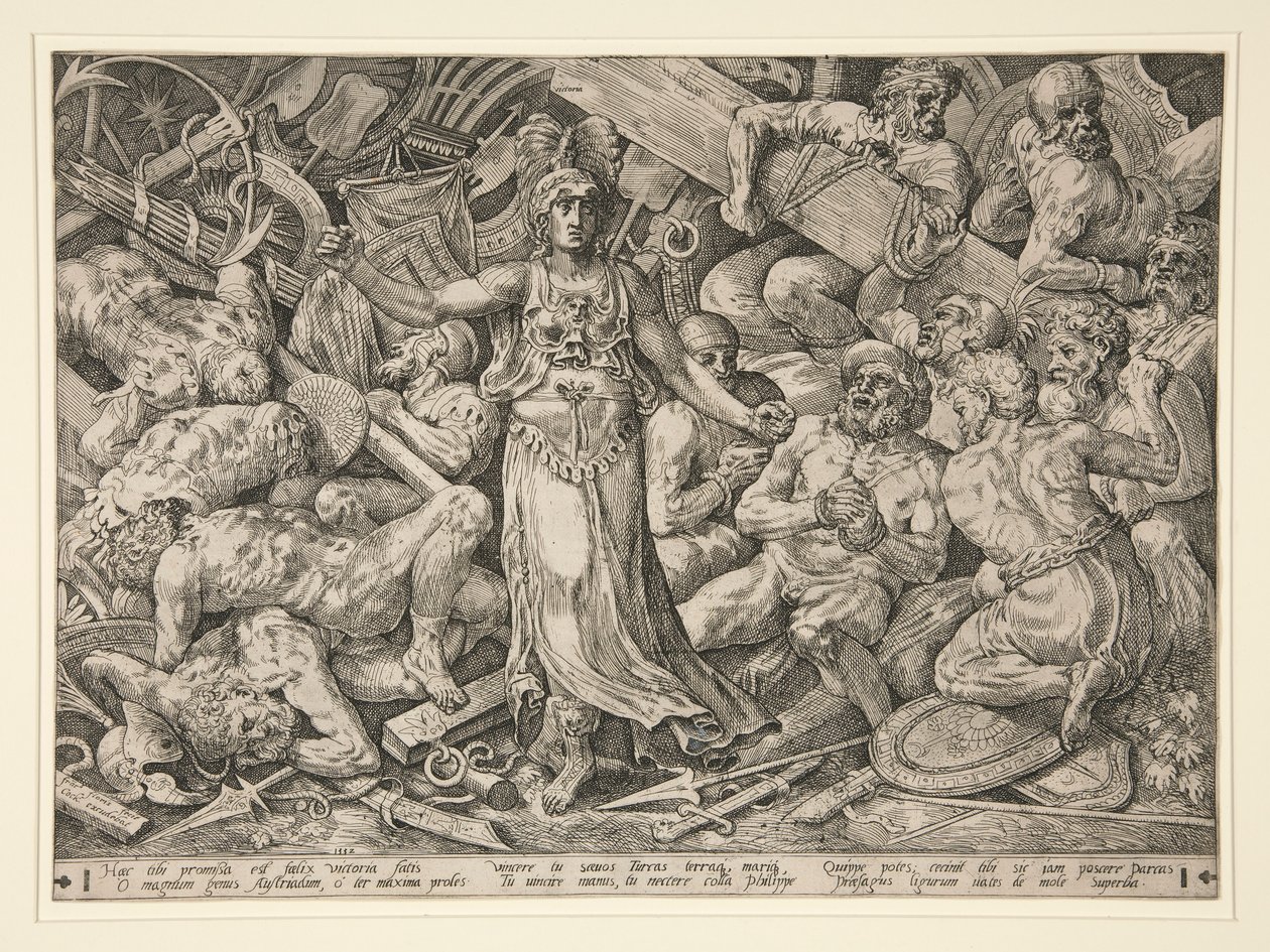 Victoria umgeben von Gefangenen und Trophäen von Frans Floris the Elder