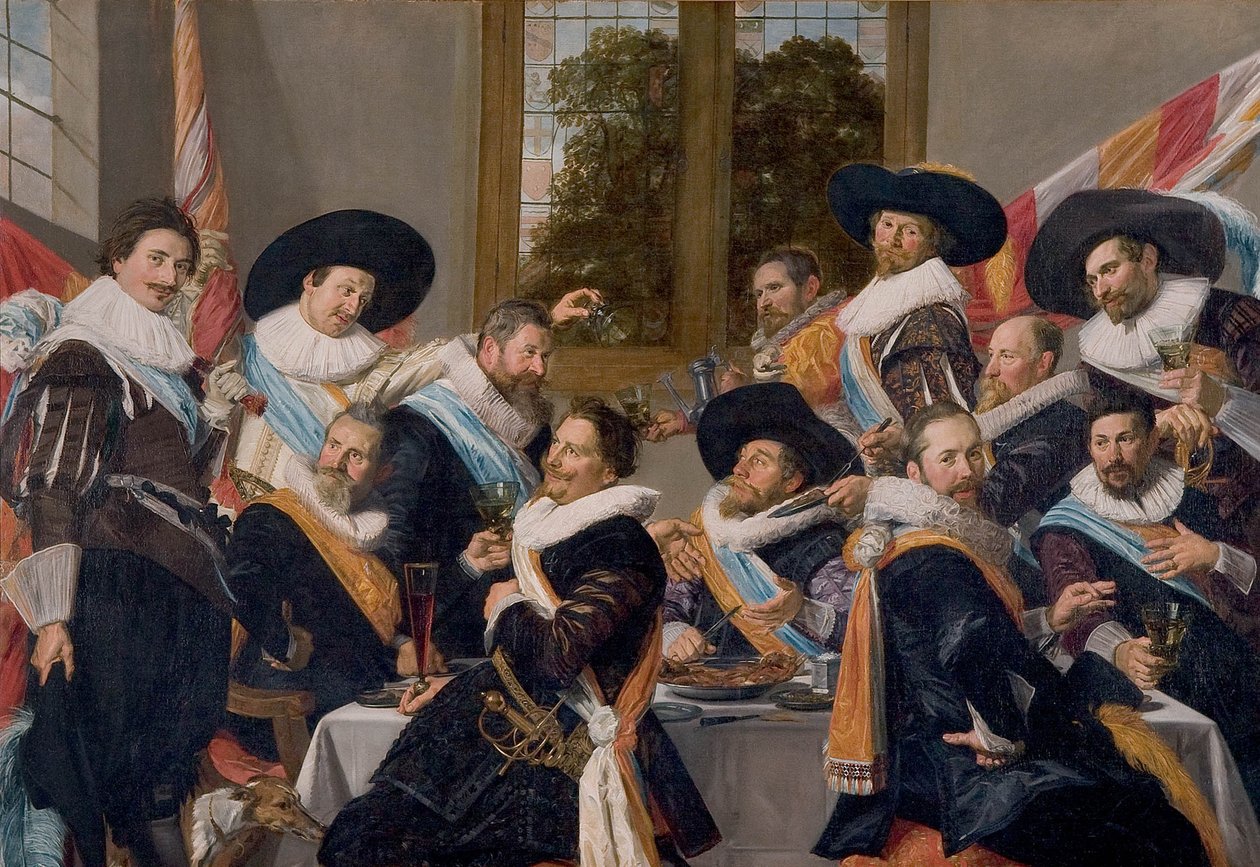 Bankett der Offiziere der Calivermen Bürgerwehr von Frans Hals