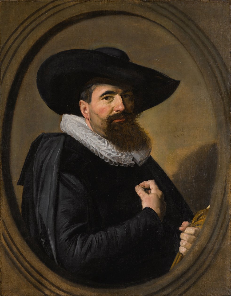 Porträt eines Mannes mit Hut und Halskrause von Frans Hals