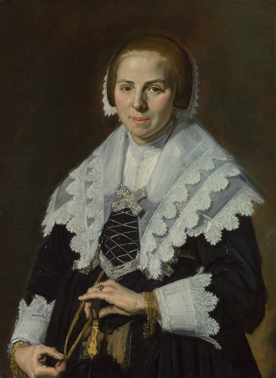 Porträt einer Frau mit einem Fächer, um 1640 von Frans Hals