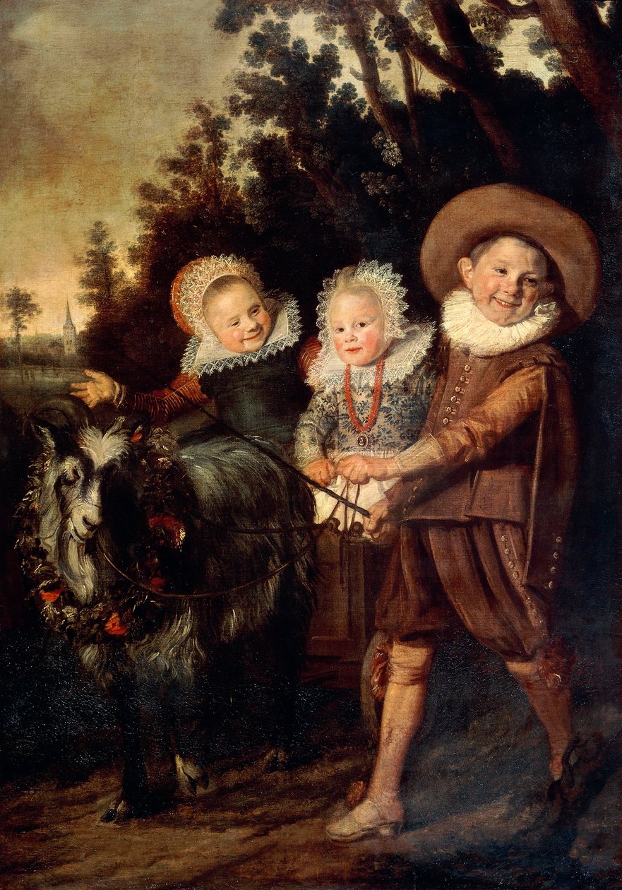 Drei Kinder mit Ziegenkarren, ca. 1620 von Frans Hals