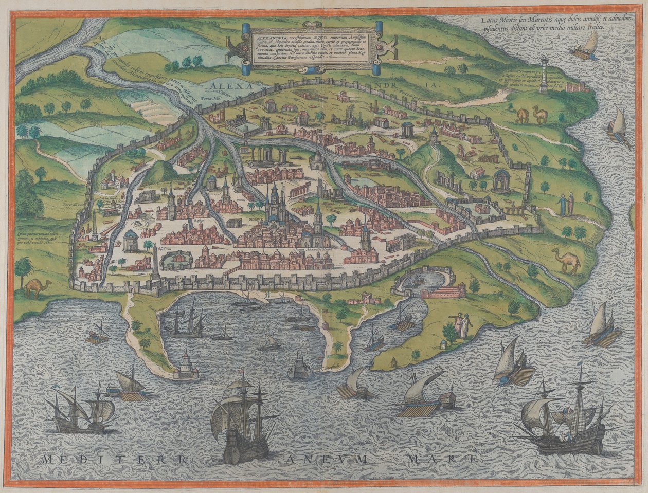 Karte von Alexandria, 1575 von Frans Hogenberg