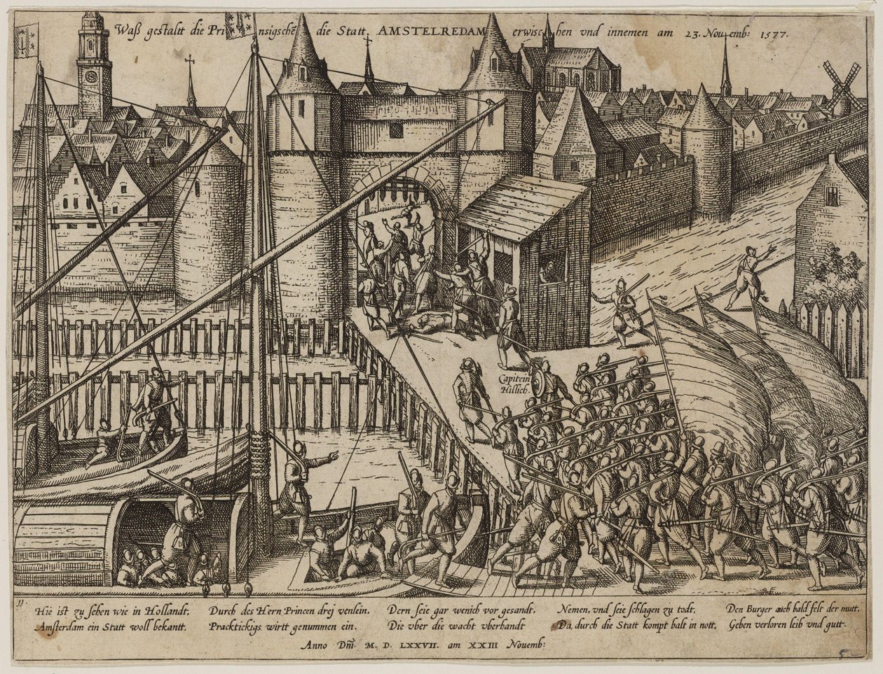 Der Angriff auf Amsterdam am 23. November 1577 von Frans Hogenberg
