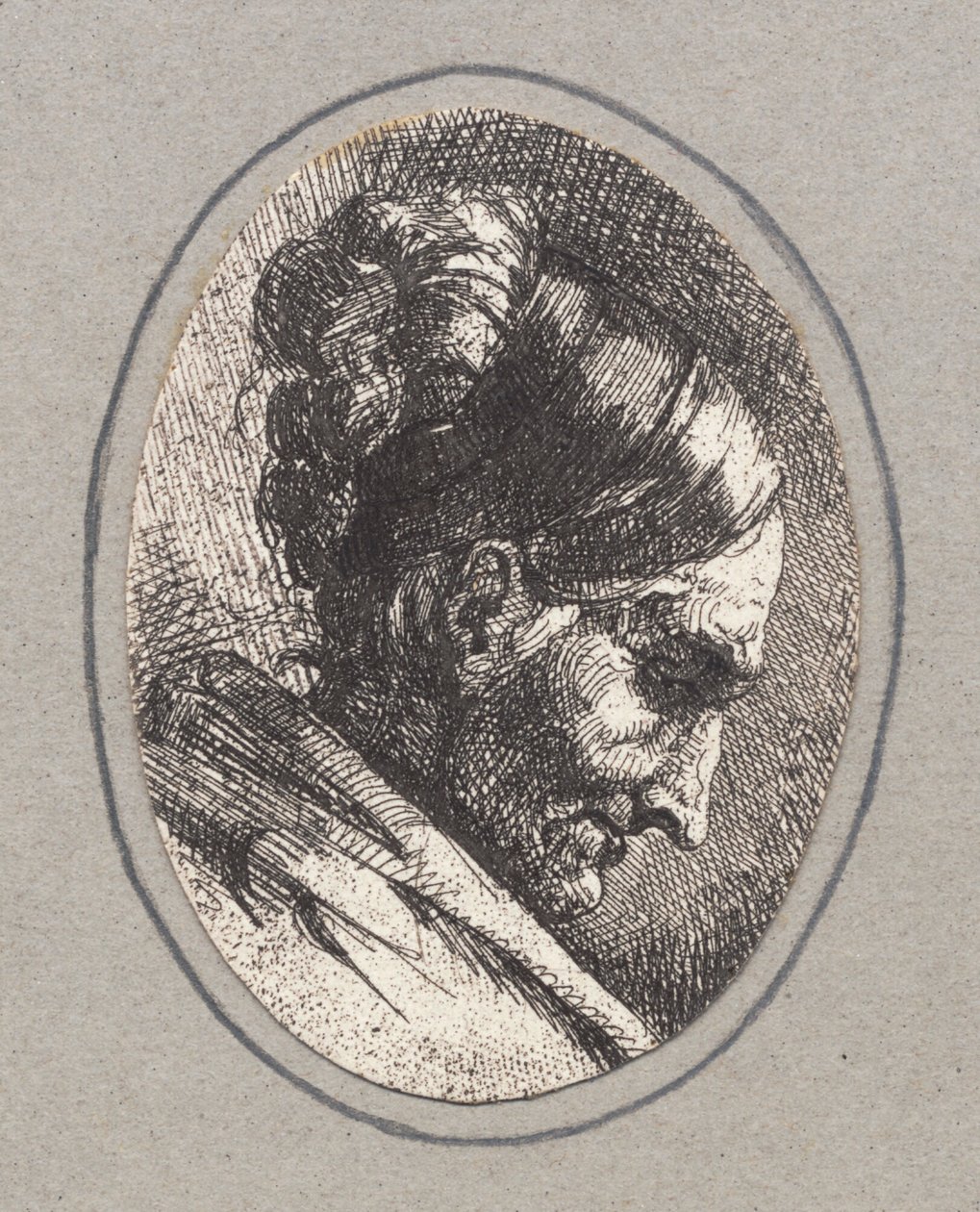 Kopf einer alten Frau, Profil nach rechts von Frans Schwartz