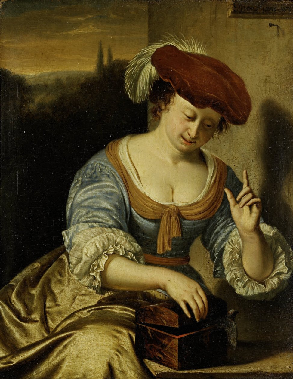 Entflohenes Vogel: Allegorie der Keuschheit von Frans van Mieris (I)