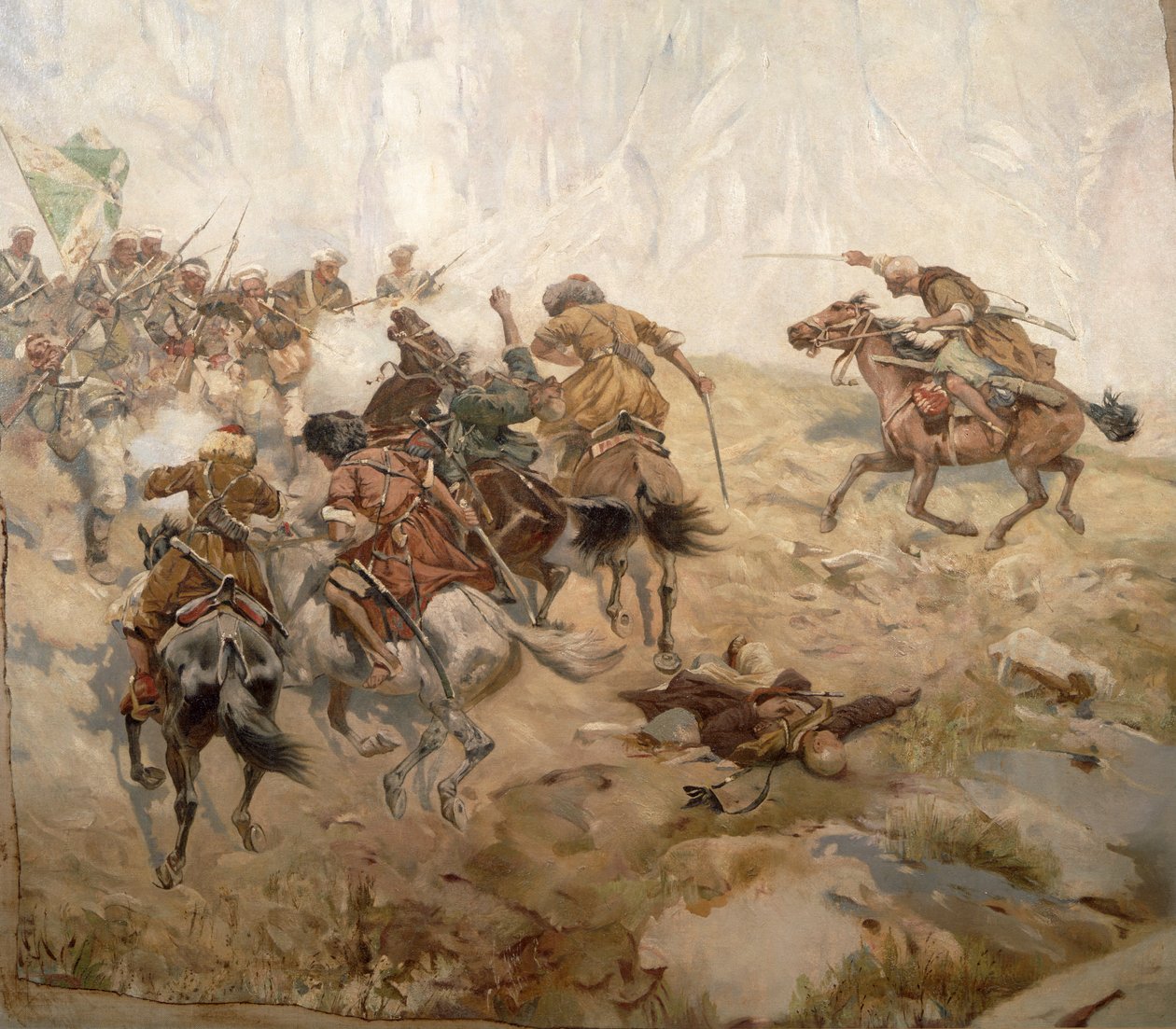 Eroberung des Auls Akhtulga von Franz Roubaud