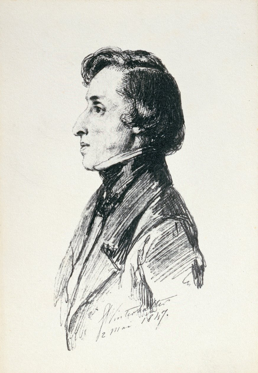 Porträt von Frederic Chopin (1810-49), 1847 von Franz Xaver Winterhalter