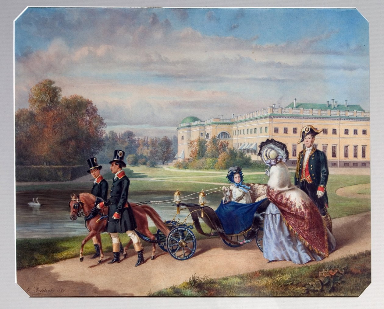 Spaziergang der Großherzogin Maria Alexandrowna von Russland. von Franz (after) Teichel