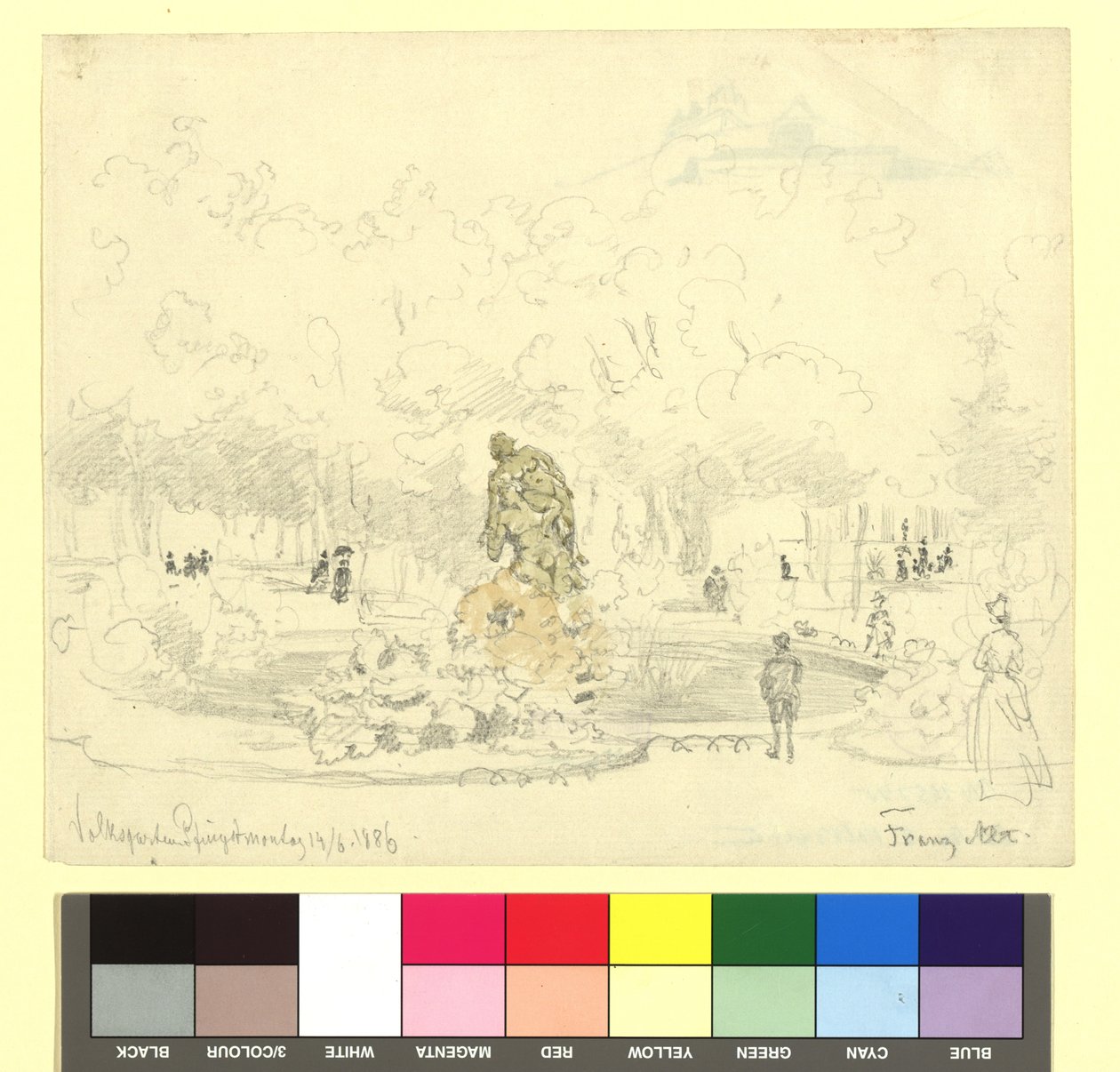 Volksgarten mit Tilgnerbrunnen (Faun und Nymphe) von Franz Alt