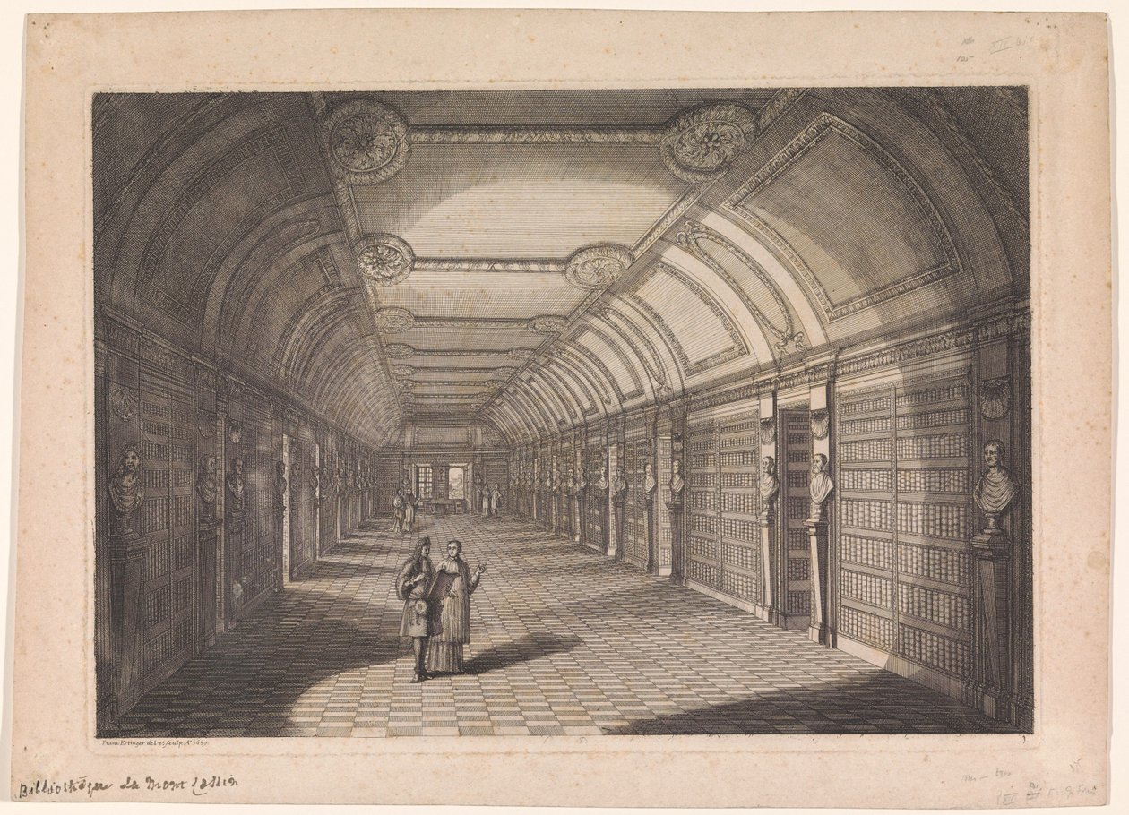Bibliothek der Abtei von Sainte-Geneviève in Paris von Franz Ertinger