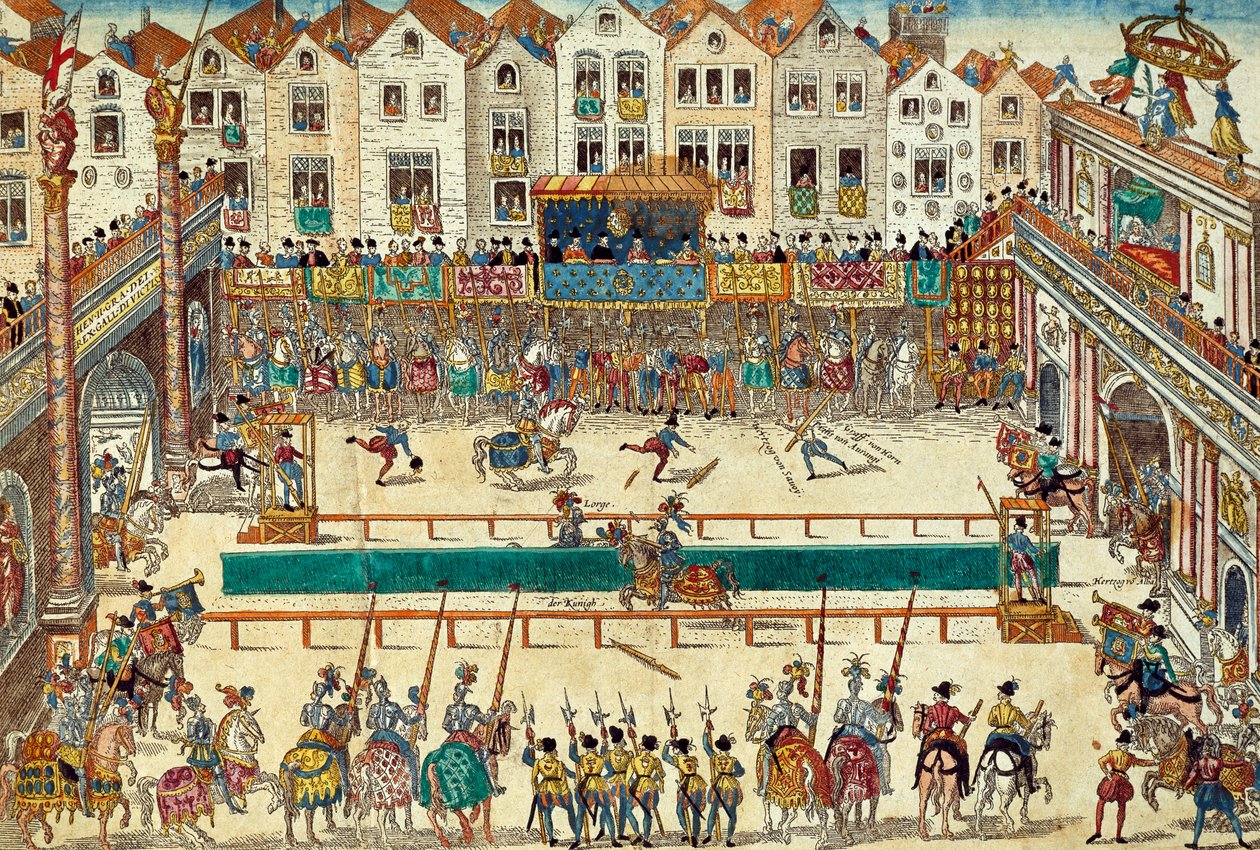 Heinrich II. von Frankreich tödlich verwundet, 30. Juni von Franz Hogenberg