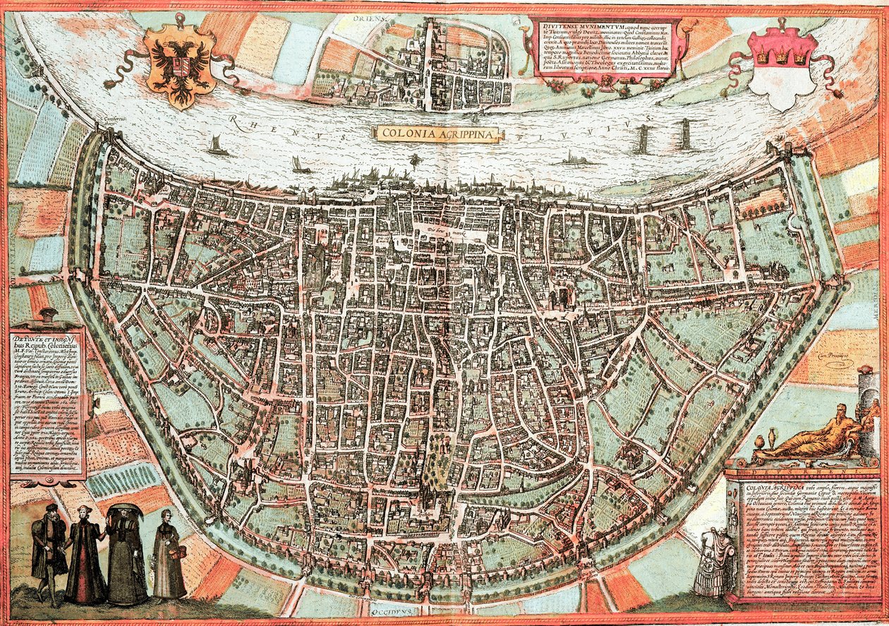 Karte von Köln - Deutschland von Franz Hogenberg