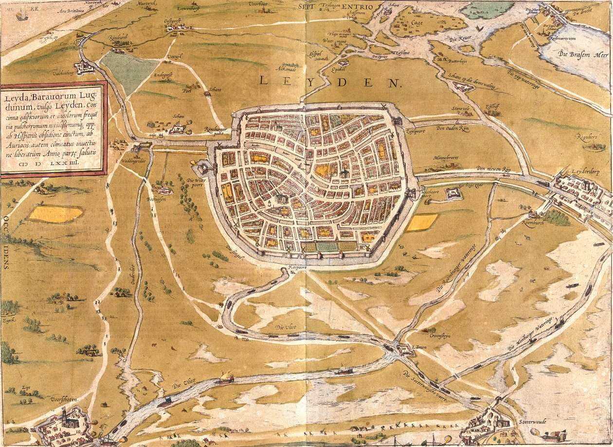 Plan von Leiden, Niederlande von Franz Hogenberg