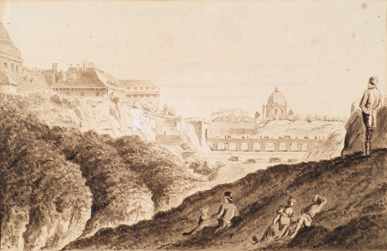Die Hofburg mit Stadtgraben, Burgtor und Brücke von Franz Jaschke
