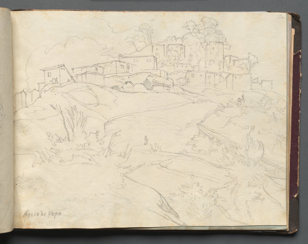 Album mit Ansichten von Rom und Umgebung, Landschaftsstudien, Seite 35a: Rocca di Papa von Franz Johann Heinrich Nadorp