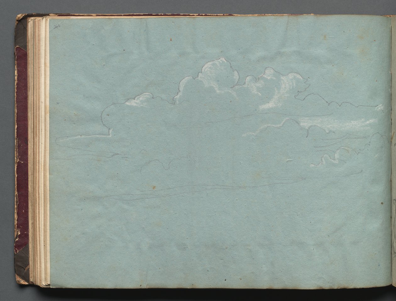 Album mit Ansichten von Rom und Umgebung, Landschaftsstudien, Seite 36b: Wolkenstudie von Franz Johann Heinrich Nadorp