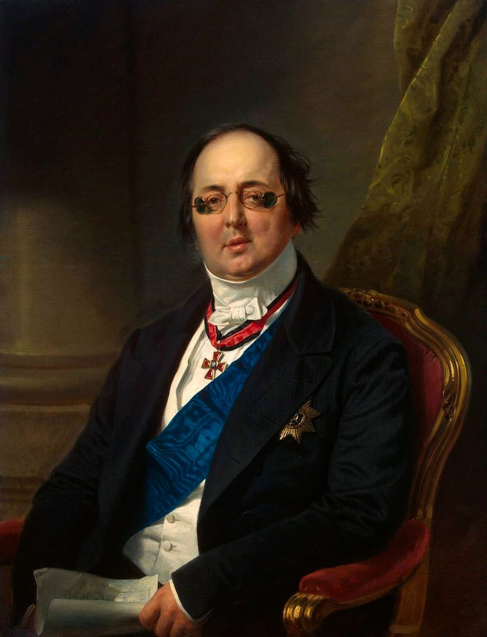 Porträt von Graf Alexander Kushelev-Bezborodko, 1851-1852 von Franz Kruguer